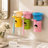 Cute Cartoon Wall Mounted Toothbrush Holder with Cup – Kids Bathroom Organizer