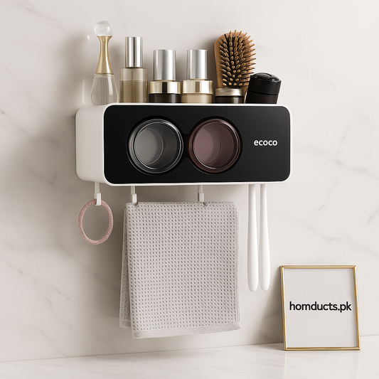 Luxury Wall-Mounted Bathroom Organizer with Dual Magnetic Holders – Ecoco