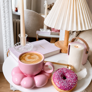 Glossy Bubble Cup & Saucer Set – Ceramic Coffee & Tea Cup