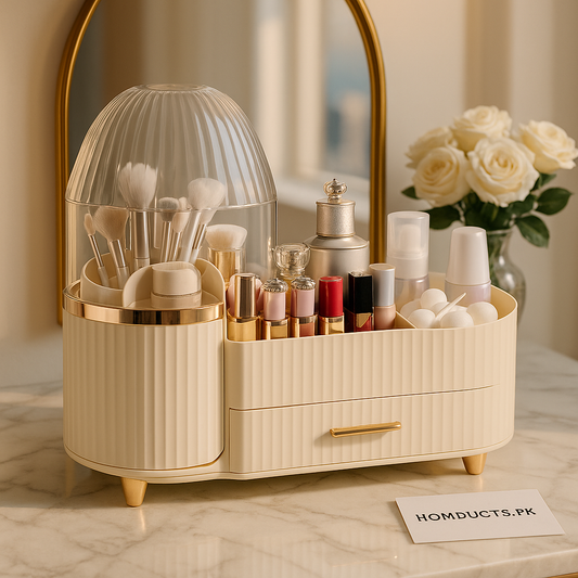 360 Rotating Makeup Brush And Cosmetic Organizer