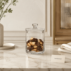 Danny Home Clear Glass Storage Jar with Lid – 18cm