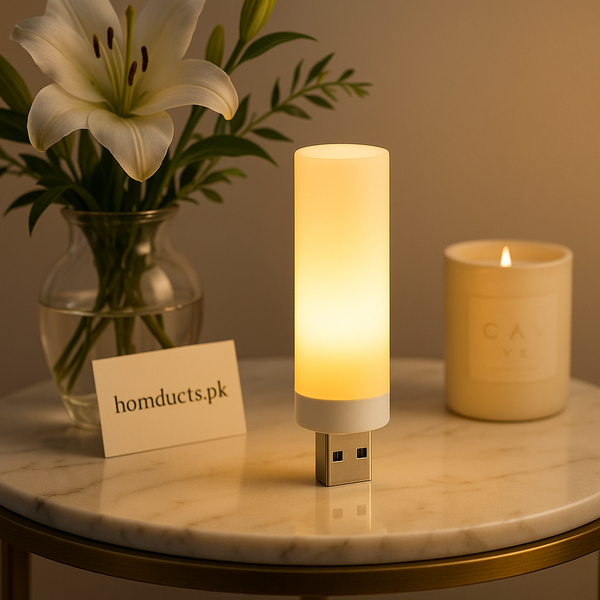 Luxury USB LED Ambient Night Light – Warm Glow Minimalist Lamp for Home & Office