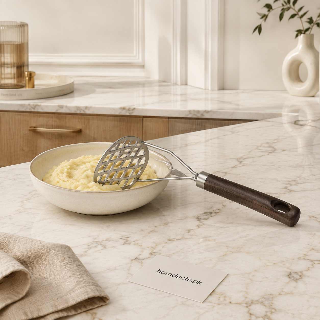 Premium Stainless Steel Potato Masher with Ergonomic Handle