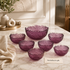 7-Piece Textured Glass Fruit Bowl Serving Set