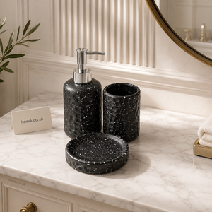 Luxury 3-Piece Speckled Ceramic Bathroom Accessories Set