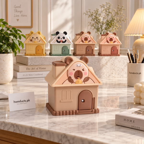 Cute Cartoon House Money Saving Box for Kids – 3 Designs