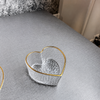 Heart-Shaped Glass Tea Cups with Saucers – 12-Piece Set