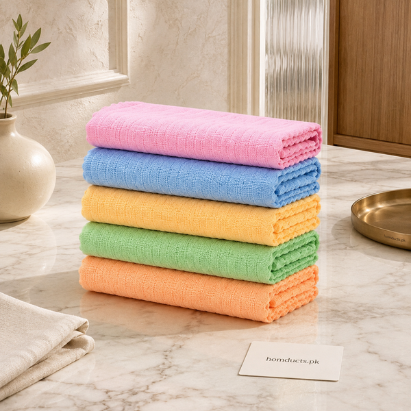 Pack of 5 Microfiber Cleaning Cloths – Soft, Absorbent & Reusable