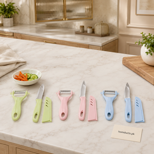 2-Piece Vegetable Peeler & Paring Knife Set with Protective Cover
