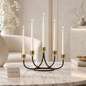 Luxury 5-Arm Metal Candle Holder Stand – Modern Decorative Candelabra for Home Décor (1 Pc)