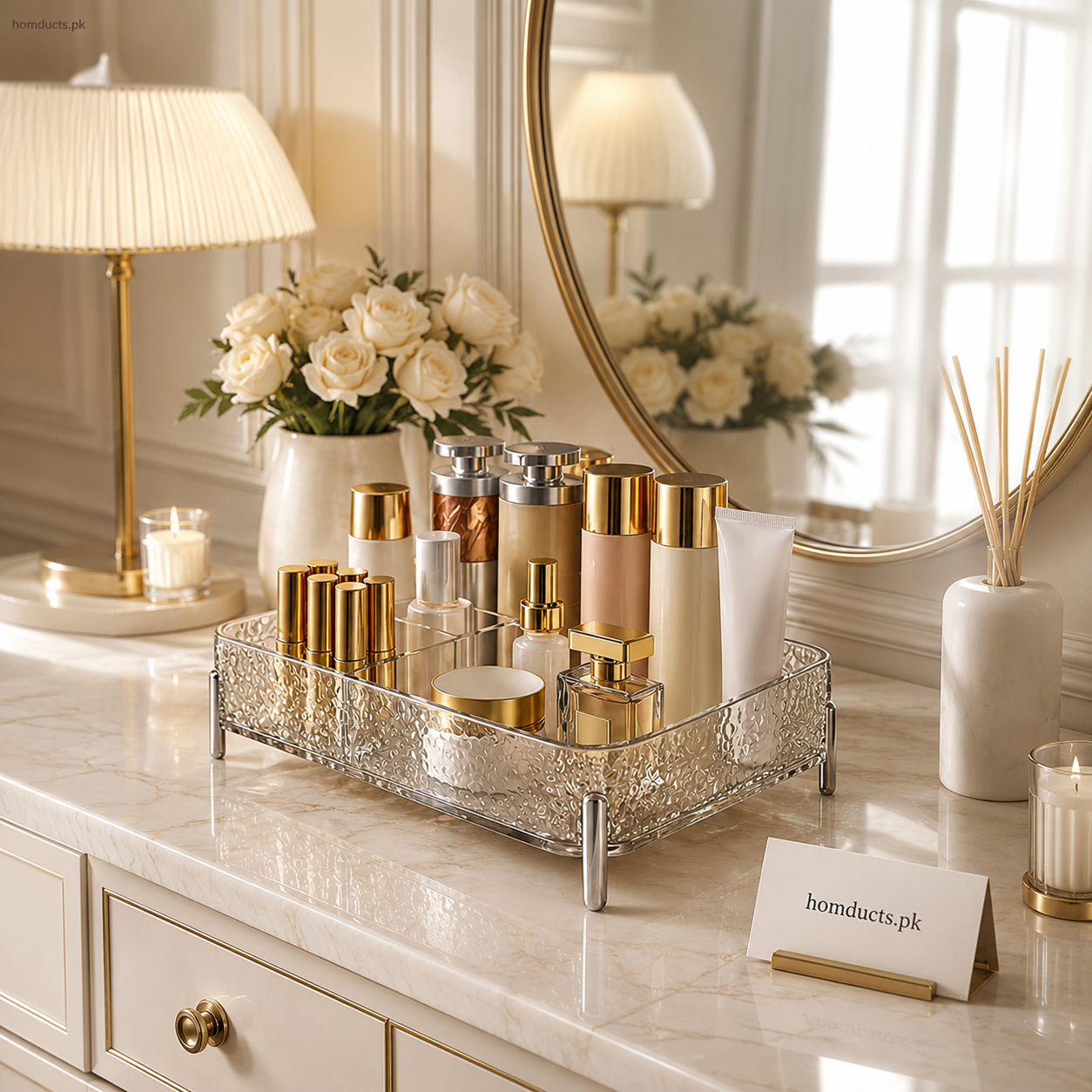 Desktop Acrylic Glacier Style Makeup Organizer