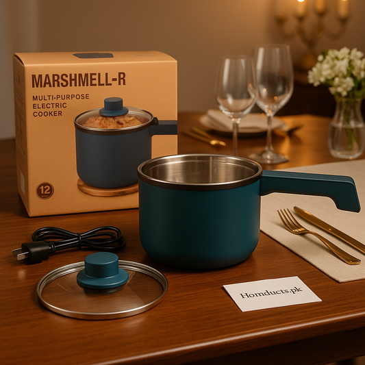 Marshmell-R 1.2L Multi-Purpose Electric Cooker – Premium Non-Stick Mini Pot for Quick Cooking