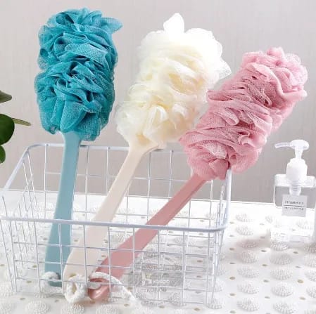Luxury Long Handle Bath Loofah Brush – Exfoliating Shower Body Scrubber
