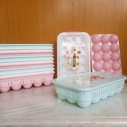 Premium Transparent Egg Storage Box – 15 Slots, Fridge Organizer with Lid