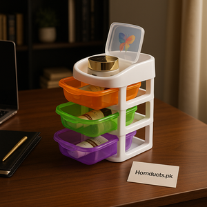 3-Tier Multi-Color Plastic Storage Drawer Organizer – Cosmetic & Office Desk Organizer