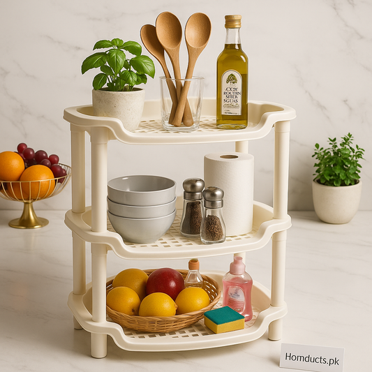 3-Tier Multipurpose Storage Rack for Kitchen & Home