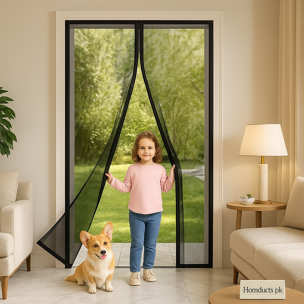 Magnetic Mesh Door Screen – Hands-Free Entry, Bug Protection & Pet Friendly