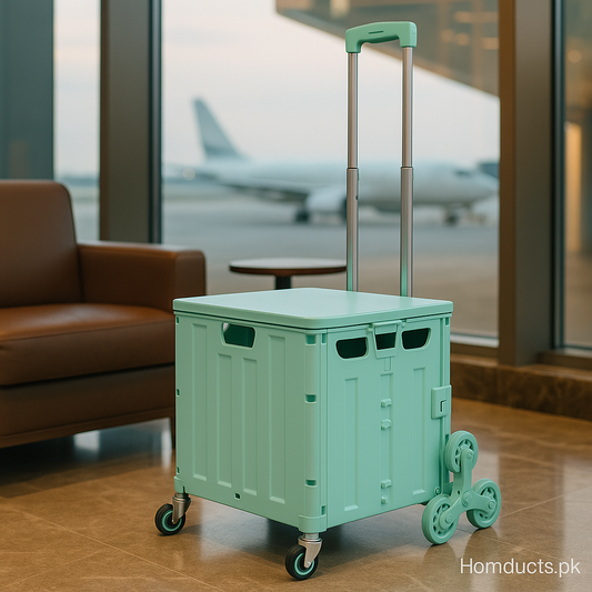 8-Wheel Foldable Trolley Box with Telescopic Handle – Large