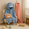 Kids Hooded Animal Blanket – Soft Plush Baby Wrap with Cute Ears (65x135cm)