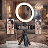 Professional 6-Inch LED Ring Light with Dual Mobile Holder & Tripod Stand
