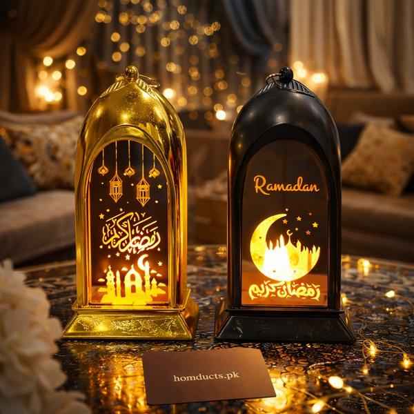 Luxury LED Ramadan Lantern – Islamic Decorative Light (1 Pc)