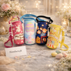 Kids Insulated Bottle Cover with Shoulder Strap – Soft Fabric Water Bottle Pouch (500ml Compatible)