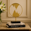 Luxury Golden Abstract Circle Sculpture – Modern Metal Table Décor