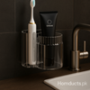 Premium Wall-Mounted Toothbrush & Toothpaste Holder – Transparent Acrylic Bathroom Organizer