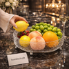 Luxury Crystal Rotating Fruit Tray with Silver Stand – 360° Serving Bowl (1 Pc)