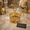 Luxury Gold Glass Sugar Pot with Lid & Handles – Elegant Tabletop Sugar Bowl (1 Pc)