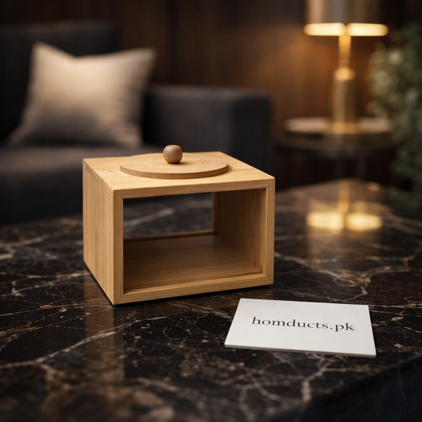 Premium Wooden Grain Storage Box with Lid – Elegant Kitchen Organizer (1 Pc)