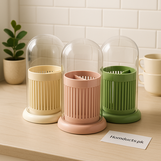 Premium Dust-Proof Multipurpose Utensil Holder with Dome Cover