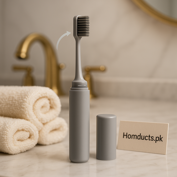 Compact Travel Toothbrush with Built-In Hygienic Case – Portable & Space-Saving Design