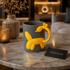 Ziba Luxury Creative Balloon Dog Ceramic Coffee Mug With Sculpted Artistic Handle For Modern Coffee Table & Aesthetic Desk Setup