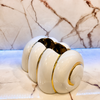 Luxury Ceramic Tissue Box Holder with Gold Accents – Modern Decorative Tissue Cover (1 Pc)