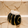 Luxury Ceramic Tissue Box Holder with Gold Accents – Modern Decorative Tissue Cover (1 Pc)