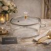 Luxury Clear Glass Casserole with Lid – 2500ml Elegant Serving Pot