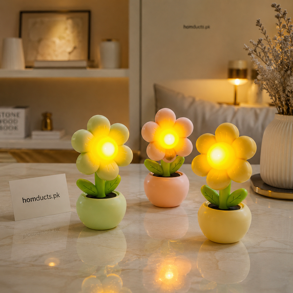 Aesthetic LED Flower Night Light Decorative Mini Table Lamp for Bedroom, Desk & Cozy Room Decor