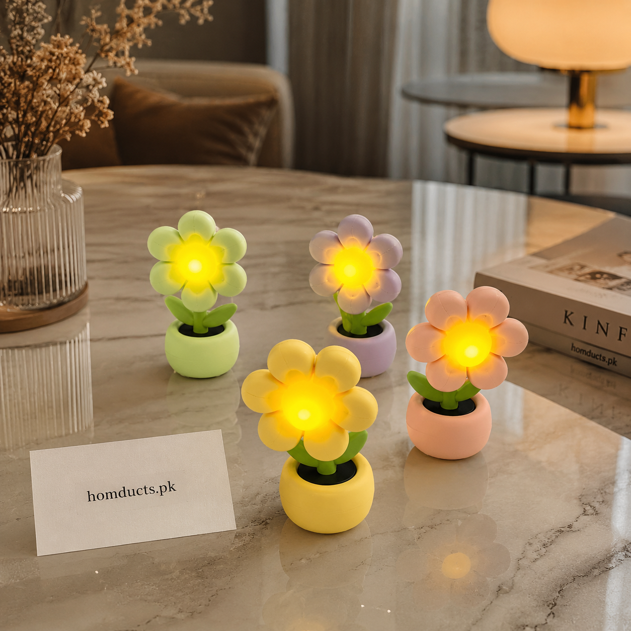 Aesthetic LED Flower Night Light Decorative Mini Table Lamp for Bedroom, Desk & Cozy Room Decor