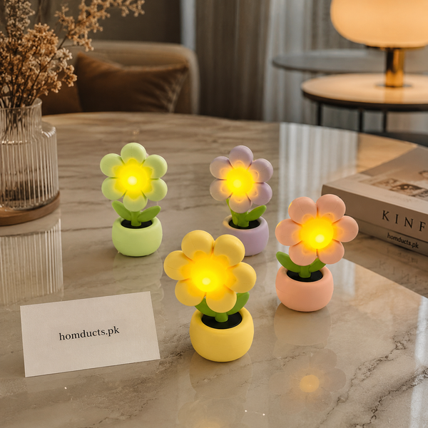 Aesthetic LED Flower Night Light Decorative Mini Table Lamp for Bedroom, Desk & Cozy Room Decor