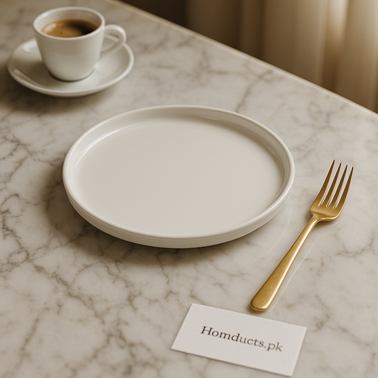 Luxury White Ceramic Dessert Plate – Premium Minimalist Tableware