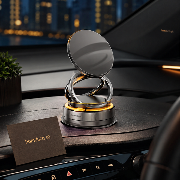 Luxury 360° Rotating Magnetic Phone Holder Stand for Car, Office Desk, Kitchen & Home – Adjustable Foldable Mobile Mount for Multi-Purpose Use
