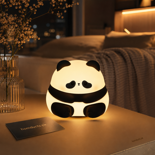 Luxury Panda Silicone LED Night Lamp – Soft Warm Glow Rechargeable Cute Bedside Sleep Light for Bedroom, Kids Room & Cozy Home Decor