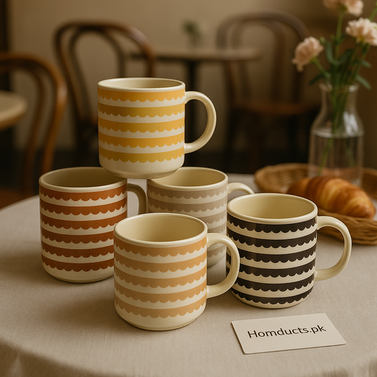Striped Ceramic Mug – 1 Pc
