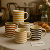 Striped Ceramic Mug – 1 Pc