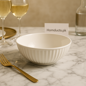 Luxury White Ceramic Serving Bowl – Elegant Dinnerware for Kitchen & Dining