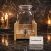 Luxury 2L Glass Water Dispenser with Wooden Stand & Stainless Steel Tap – Elegant Beverage Jar for Home & Parties