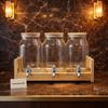 Premium 3-Jar Glass Drink Dispenser Set (6 Liters Total Capacity)