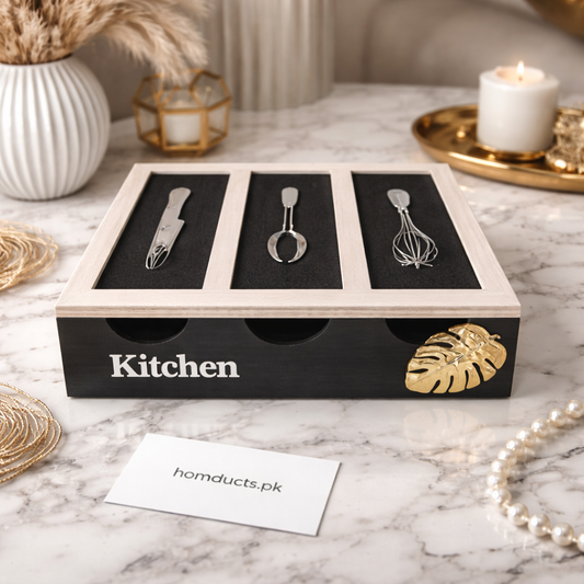 Luxury Wooden Kitchen Organizer Box – Premium Countertop Storage Solution