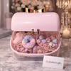 Luxury Pink Hair Accessories Storage Box – Premium Organizer for Scrunchies, Clips & Girls Essentials | Homducts.pk